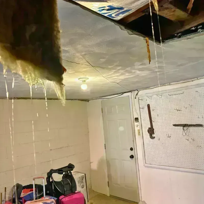 Before and after water damage restoration in West Chicago, IL